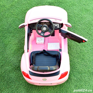 Masinuta electrica VW Beetle Dune 60W 12V, bluetooth, amortizoare, roz - imagine 2