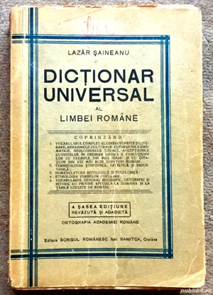 Dictionar Universal al Limbii Romane, Saineanu