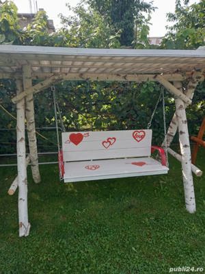 Mese, bănci, balansoare din lemn masiv  - imagine 3