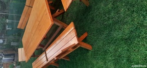 Mese, bănci, balansoare din lemn masiv  - imagine 8