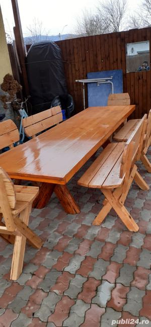 Mese, bănci, balansoare din lemn masiv  - imagine 4