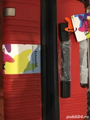 Geanta de voiaj cu roti (28cm x 44.5cm x 67cm) rosie - imagine 3