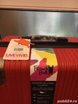 Geanta de voiaj cu roti (28cm x 44.5cm x 67cm) rosie - imagine 2