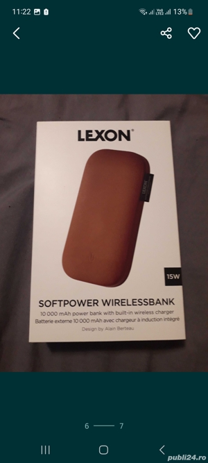 Vand baterie externa wireless Lexon wirelessbank noi sigilate - imagine 4