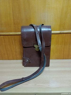 Geanta piele - Porthart militar din perioada RSR