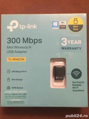 Adaptor USB Wireless TP-LINK N300 TL-WN823N, 300Mbps