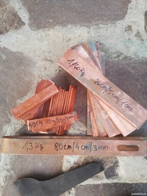 Platbanda cupru și bara rotunda cupru 15 mm și 9 mm