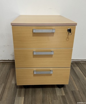 30 buc Rollbox pe rotile cu 3 sertare si cheie; Mic dulap pentru birou