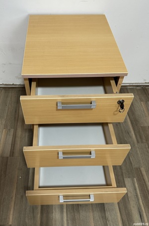 30 buc Rollbox pe rotile cu 3 sertare si cheie; Mic dulap pentru birou - imagine 2