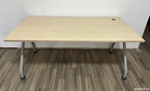 10 buc Birou solid cu picioare metalice; Birou cu blat 160x80 cm
