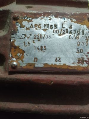 Motor electric cu reductor reductie 1la 16 - imagine 4