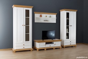 Set mobila living  emn masiv Romantica 3, clasic, alb