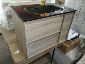 Oferta-Expo Set mobilier 70 cm L MDF  suspendat pin grey mobilier+lavoar