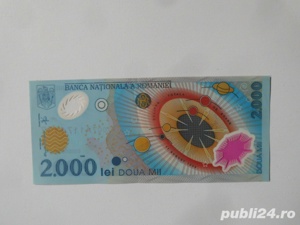 Vând bancnotă de 2.000 de lei, ediția eclipsa de soare august 1999 Seria A