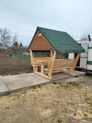 Foișor gradina profesional lemn masiv pentru 10 persoane