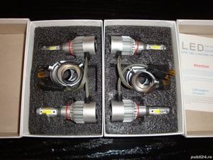 set led auto moto H4 faza lunga scurta 3800lm 36w 12v tansport gratuit - imagine 2