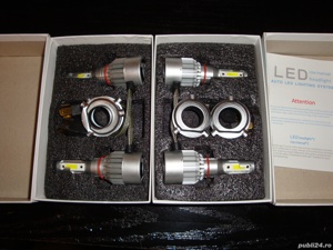 set led auto moto H4 faza lunga scurta 3800lm 36w 12v tansport gratuit - imagine 3