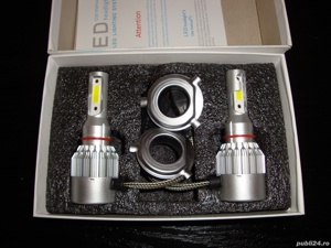 set led auto moto H4 faza lunga scurta 3800lm 36w 12v tansport gratuit - imagine 4