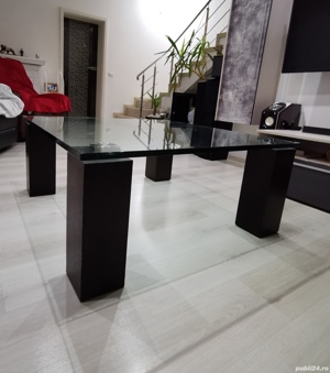 Masa Roche Bobois Paris sticla living cafea cocktail deosebita