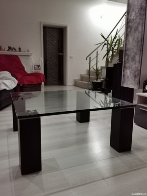 Masa Roche Bobois Paris sticla living cafea cocktail deosebita - imagine 4