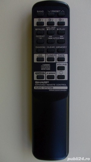 Telecomanda SHARP cd-302,mini disc md-r1,RRMCG0356Awsa home cinema,portabile...8 modele audio - imagine 2