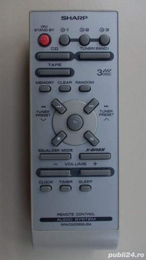 Telecomanda SHARP cd-302,mini disc md-r1,RRMCG0356Awsa home cinema,portabile...8 modele audio - imagine 6