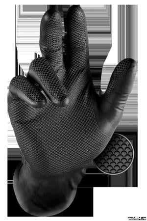 Set 50 bucati Manusi Grippaz negre, Nitril, groase si rezistente, marimea L - imagine 6