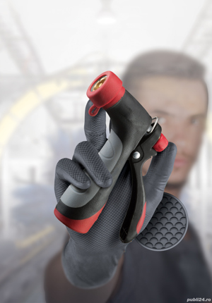 Set 50 bucati Manusi Grippaz negre, Nitril, groase si rezistente, marimea L - imagine 3