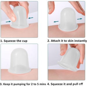 Set 4 VENTUZE din SILICON medicinale ANTICELULITICE cu vacuum pentru masaj anticelulitic ca la salon - imagine 5