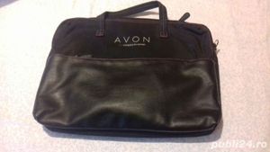 geanta pentru laptop  neagra cu interior roz  - imagine 4