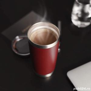 Pahar termos inox, cu capac To Go, pentru bauturi calde/reci, otel inoxidabil, 600 ml - imagine 4