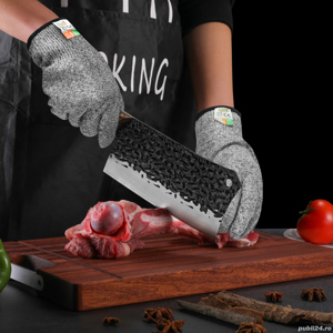 Cutit  satar pentru dezosat, forjat manual, Full Tang, antiaderent, Manusi anti-taiere, Ascutitor - imagine 3