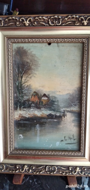 Tablou pictat pe lemn