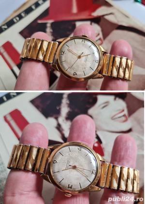 ceas rusesc MIR cal. 2209, 18 jewels, placat cu aur - imagine 3