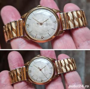 ceas rusesc MIR cal. 2209, 18 jewels, placat cu aur - imagine 8