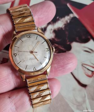 ceas rusesc MIR cal. 2209, 18 jewels, placat cu aur - imagine 7