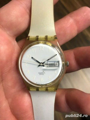 ceas  SWATCH snowcovered GK733 quartz DAY/DATE WHITE 1999 - imagine 3