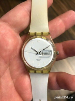 ceas  SWATCH snowcovered GK733 quartz DAY/DATE WHITE 1999 - imagine 2