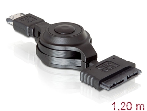 Cablu retractabil eSATA la SATA cu 16pini 1.2m  Descriere Acest cablu Power Over eSATA vă permite să