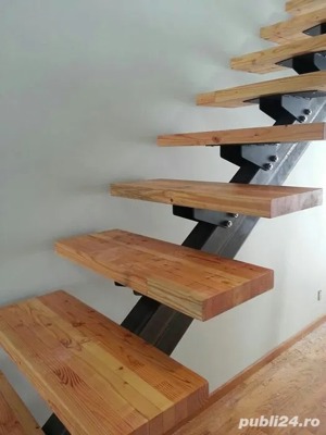 Trepte scari balustri din lemn masiv 