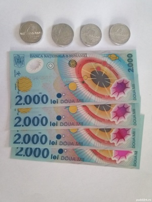 Vând 4 monede și 4 bancnote (noi/numere consecutive)eclipsă - imagine 2