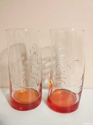 pahar de colectie Nestea set 2 pahare inalte nes cafe frappe, sucuri ice tea, etc - imagine 5