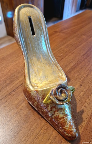 Pusculita condur Art Deco ceramica pictata manual - imagine 2