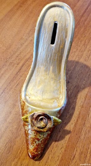 Pusculita condur Art Deco ceramica pictata manual - imagine 3