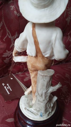 Sculptura Portelan Fin Antic Originala G.Armani Florence Inaltime 30cm soclu lemn+prospect G.Armani - imagine 5