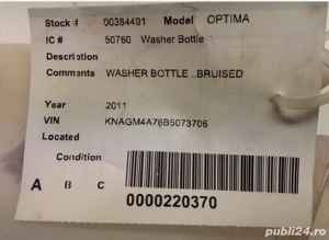 rezervor apa Kia Optima 2011-2015 - imagine 2