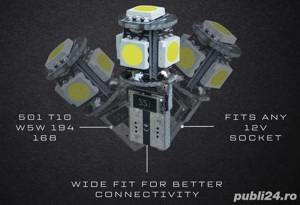 Bec LED SMD super bright Angel Eye + parking + etc. BMW 5 series E60, E61 : T10--510--5W5 CanBus OK - imagine 5