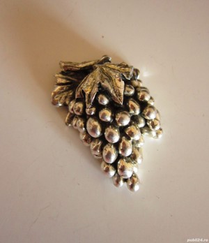 Ciorchine de struguri miniatura vintage argintata made in Italiy