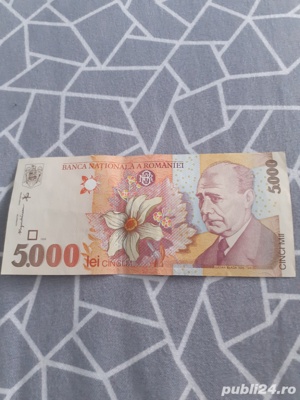 Bancnotă 5000 De Lei,Lucian Blaga, 1998 Seria 012D0996482