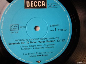 rar vinil Mozart Serenade+Divertisment complete pt instr.de suflat,5LP Germania 1978  - imagine 4